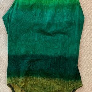 Jantzen Green Ombre One Piece Swimsuit with matching sarong